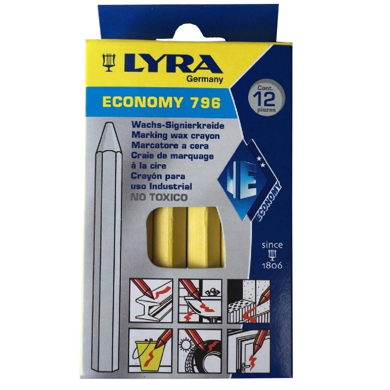 LYRA 796 Kreda do oznaczeń, wodoodporna, żółta długość 110mm